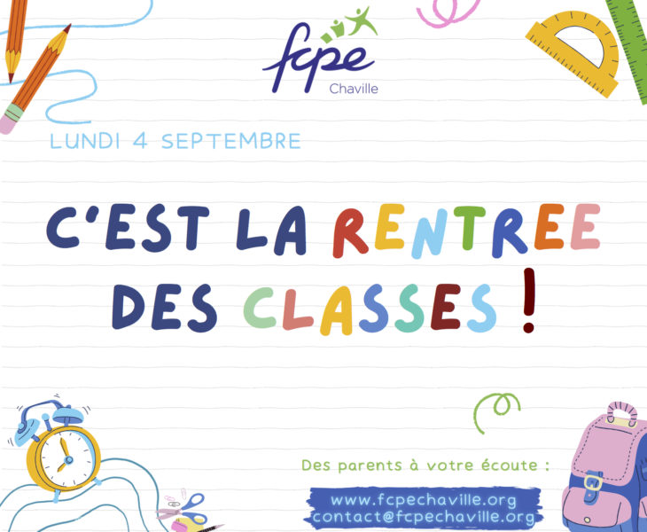 Bonne rentrée 2023-2024 de la part de la FCPE Chaville